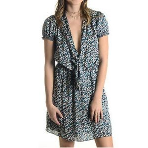 Max Studio Geometric Print Tie Front Dress